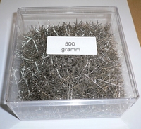 Stalen spelden 30mm x 0,65mm (500 gram) plastic doos